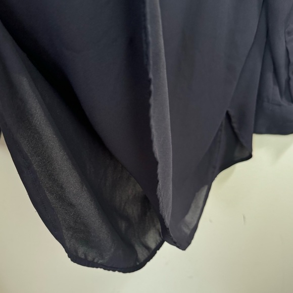 Kenneth Cole Lightweight Cowl Neck Flowy Oversized Tunic Blouse Side Slits Boho - Picture 12 of 16